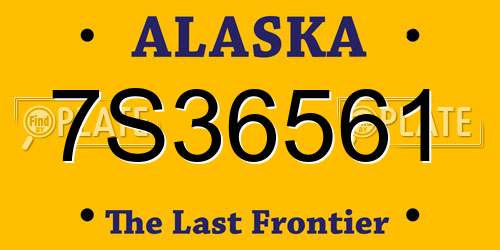 7S36561 Alaska License Plate