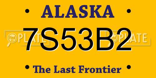 7S53B2 Alaska License Plate