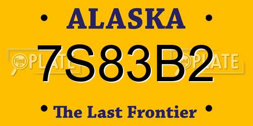 7S83B2 Alaska License Plate