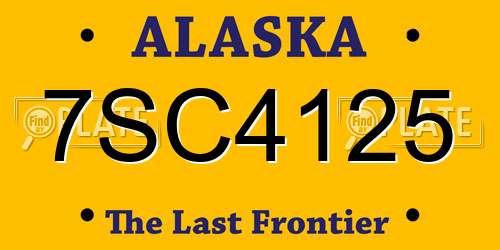 7SC4125 Alaska License Plate