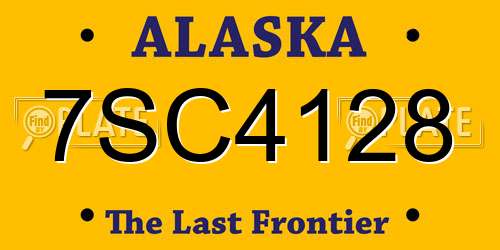 7SC4128 Alaska License Plate