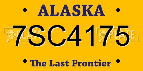 7SC4175 Alaska License Plate