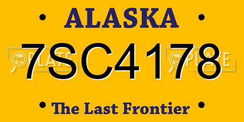 7SC4178 Alaska License Plate