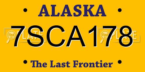 7SCA178 Alaska License Plate