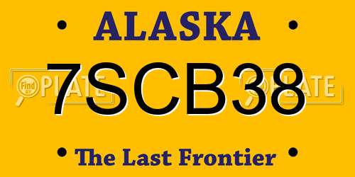 7SCB38 Alaska License Plate