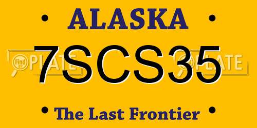 7SCS35 Alaska License Plate