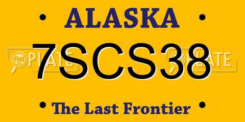 7SCS38 Alaska License Plate