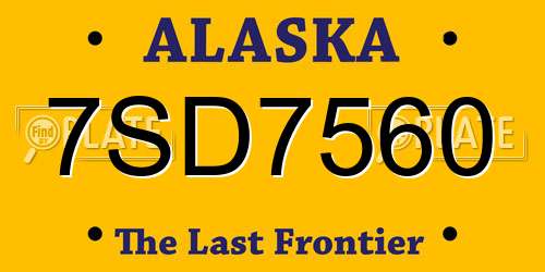 7SD7560 Alaska License Plate