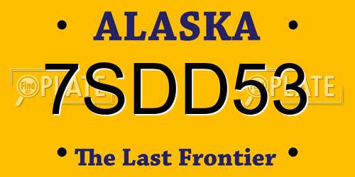 7SDD53 Alaska License Plate