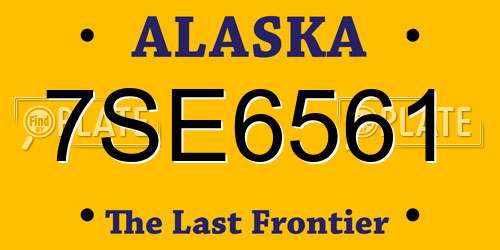 7SE6561 Alaska License Plate