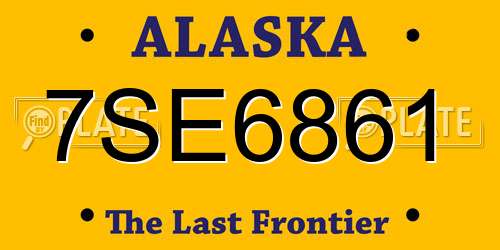 7SE6861 Alaska License Plate