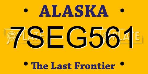 7SEG561 Alaska License Plate