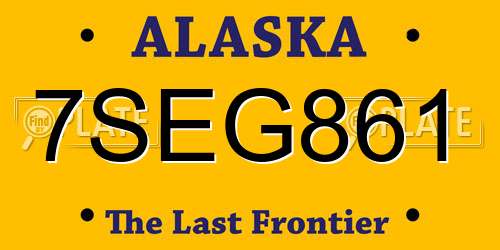 7SEG861 Alaska License Plate