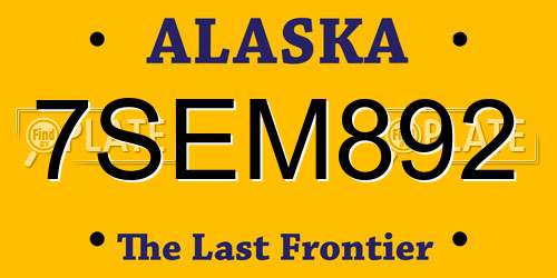 7SEM892 Alaska License Plate