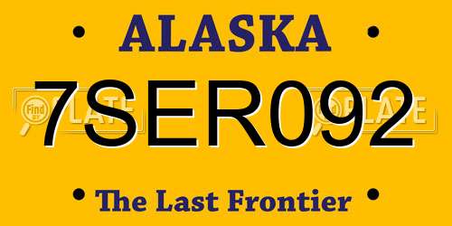 7SER092 Alaska License Plate