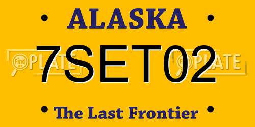 7SET02 Alaska License Plate