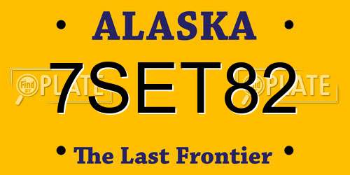 7SET82 Alaska License Plate