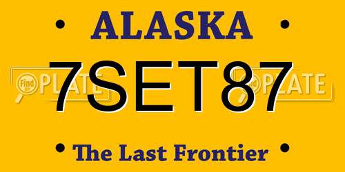 7SET87 Alaska License Plate