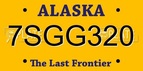 7SGG320 Alaska License Plate