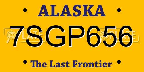 7SGP656 Alaska License Plate