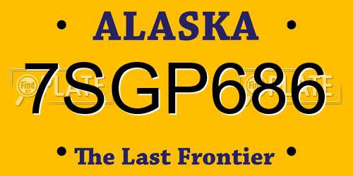 7SGP686 Alaska License Plate