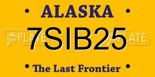 7SIB25 Alaska License Plate