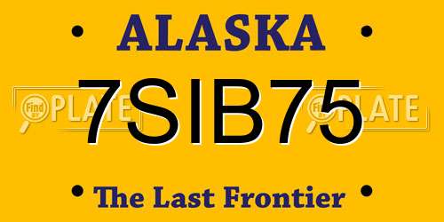 7SIB75 Alaska License Plate