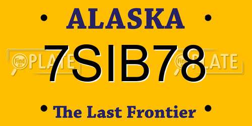 7SIB78 Alaska License Plate