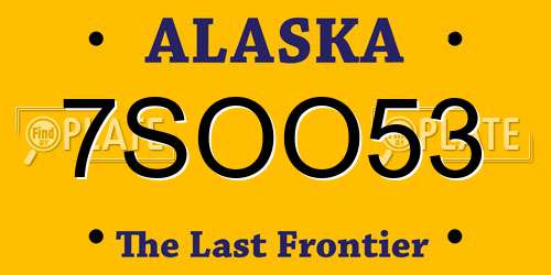 7SOO53 Alaska License Plate