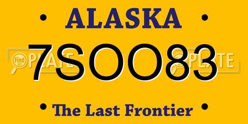 7SOO83 Alaska License Plate