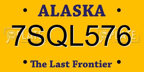 7SQL576 Alaska License Plate