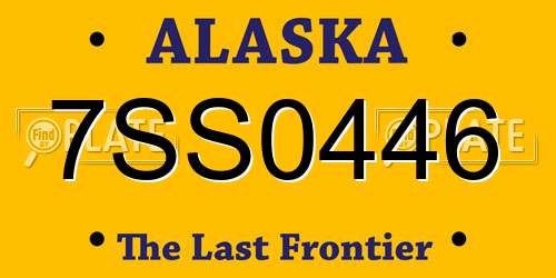 7SS0446 Alaska License Plate