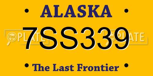 7SS339 Alaska License Plate