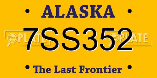 7SS352 Alaska License Plate
