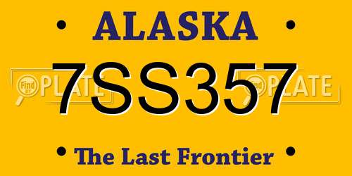 7SS357 Alaska License Plate