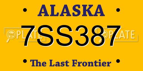 7SS387 Alaska License Plate