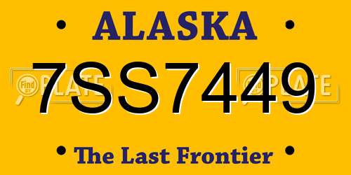 7SS7449 Alaska License Plate