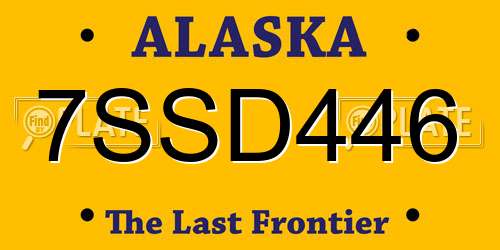 7SSD446 Alaska License Plate