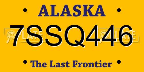 7SSQ446 Alaska License Plate