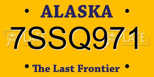 7SSQ971 Alaska License Plate