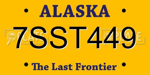 7SST449 Alaska License Plate