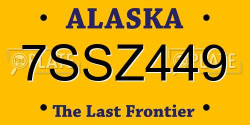 7SSZ449 Alaska License Plate