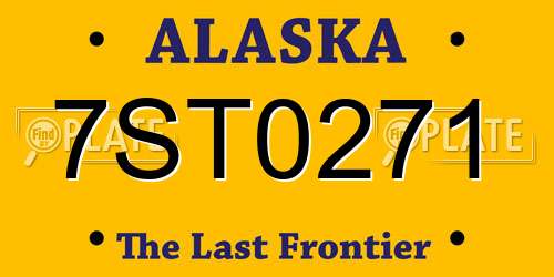 7ST0271 Alaska License Plate