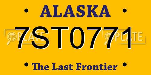 7ST0771 Alaska License Plate