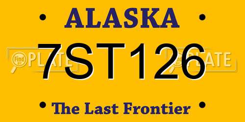 7ST126 Alaska License Plate