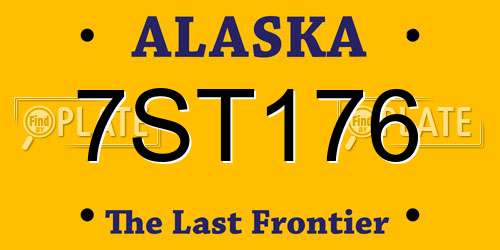 7ST176 Alaska License Plate
