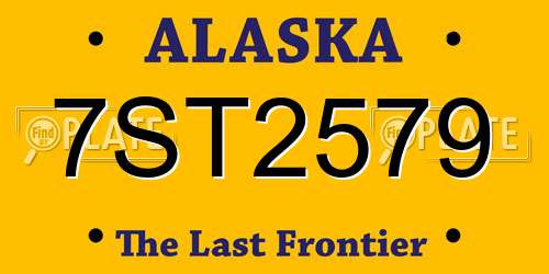 7ST2579 Alaska License Plate