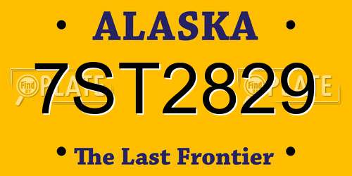 7ST2829 Alaska License Plate