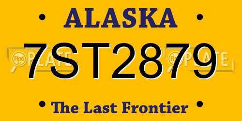 7ST2879 Alaska License Plate