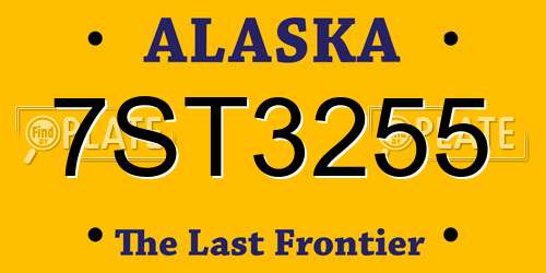 7ST3255 Alaska License Plate